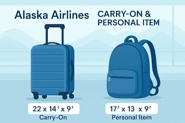 Alaska airlines carry on and personal item size