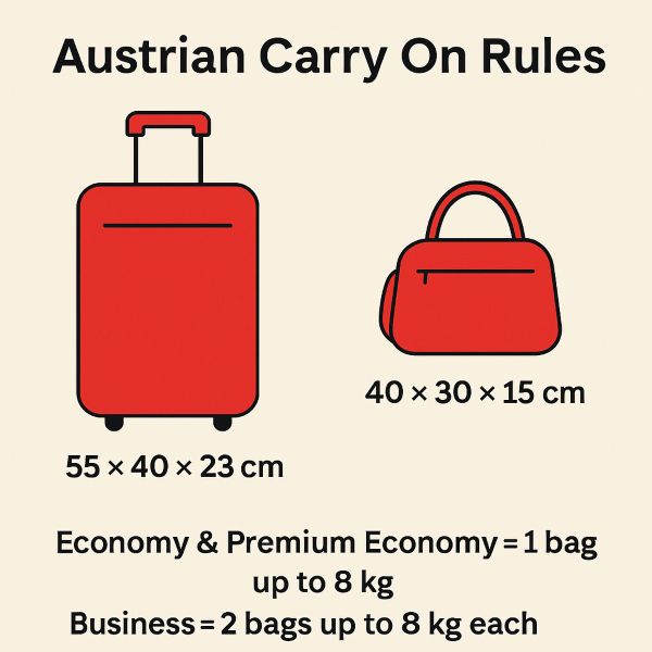 Austrian airlines carry on rules snap