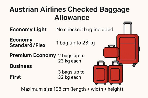 Austrian airlines checked baggage allowance