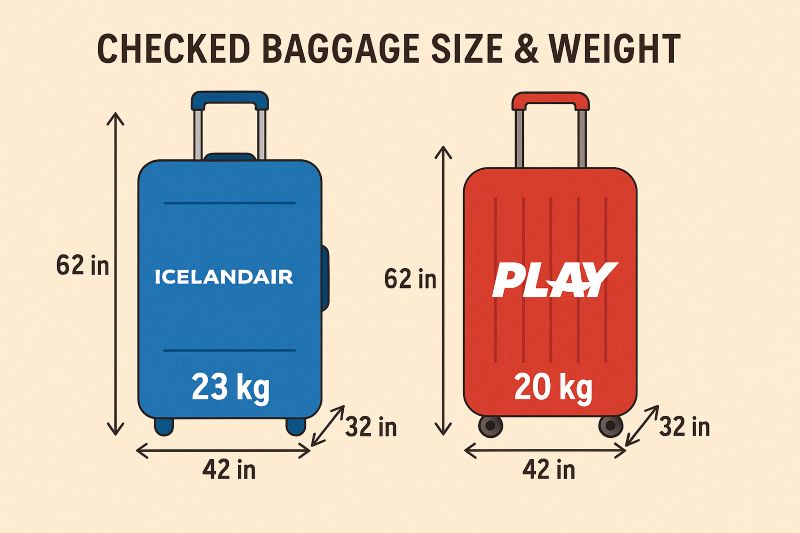 Iceland checked baggage size and weight