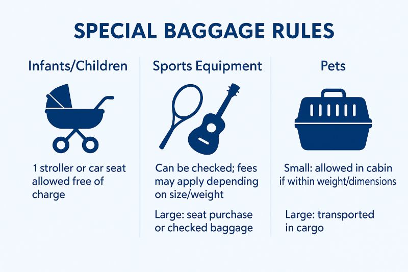 LOT Polish Airlines special baggage rules