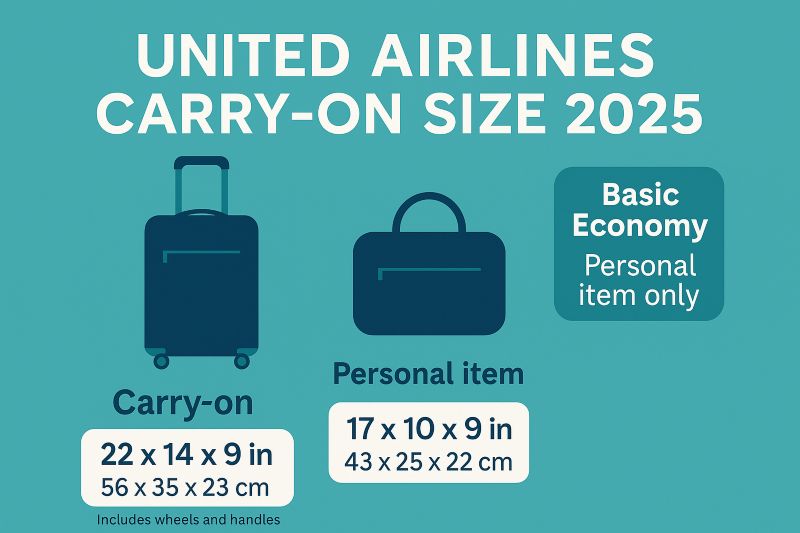 United Airlines carry on size chart