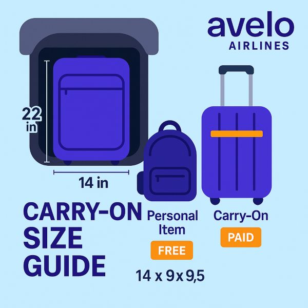 avelo airlines carryon size guide