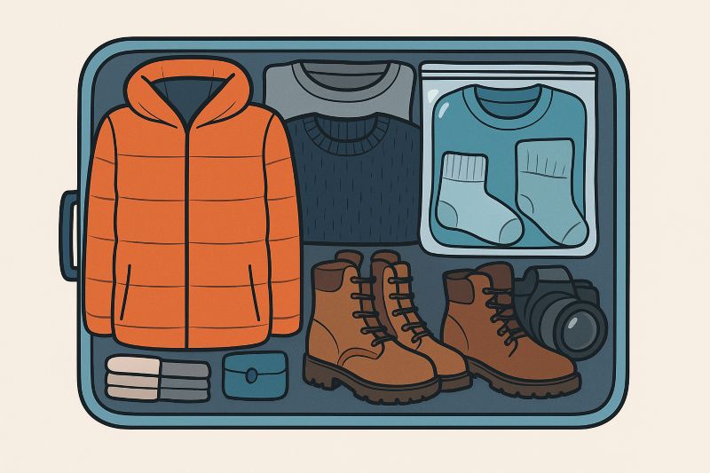 baggage packing example for iceland