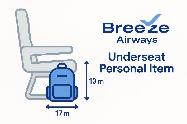 breeze airways underseat personal item size