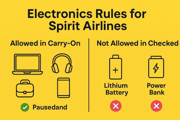 electronics rules for spirit airlines
