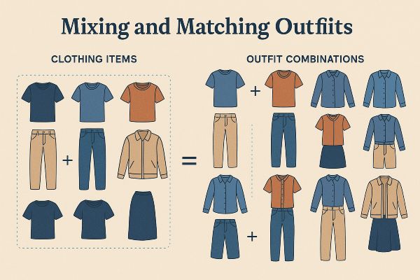 mixing and matching outfits