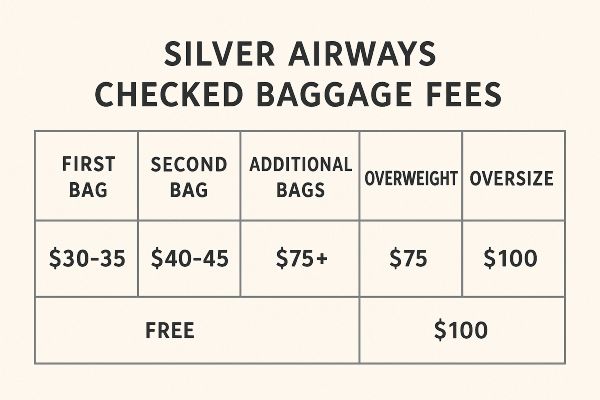 silver airways checked baggage fees