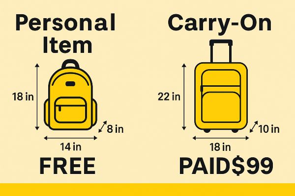 spirit airlines personal item vs carryon