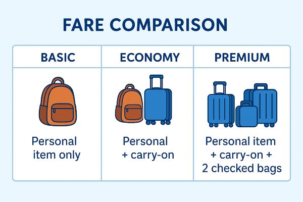 westjet airlines fair comparison