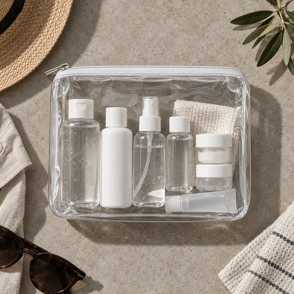liquids packed for a journey
